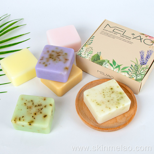 Dried Flower Scrub Soap Gift Box Whitening Organic